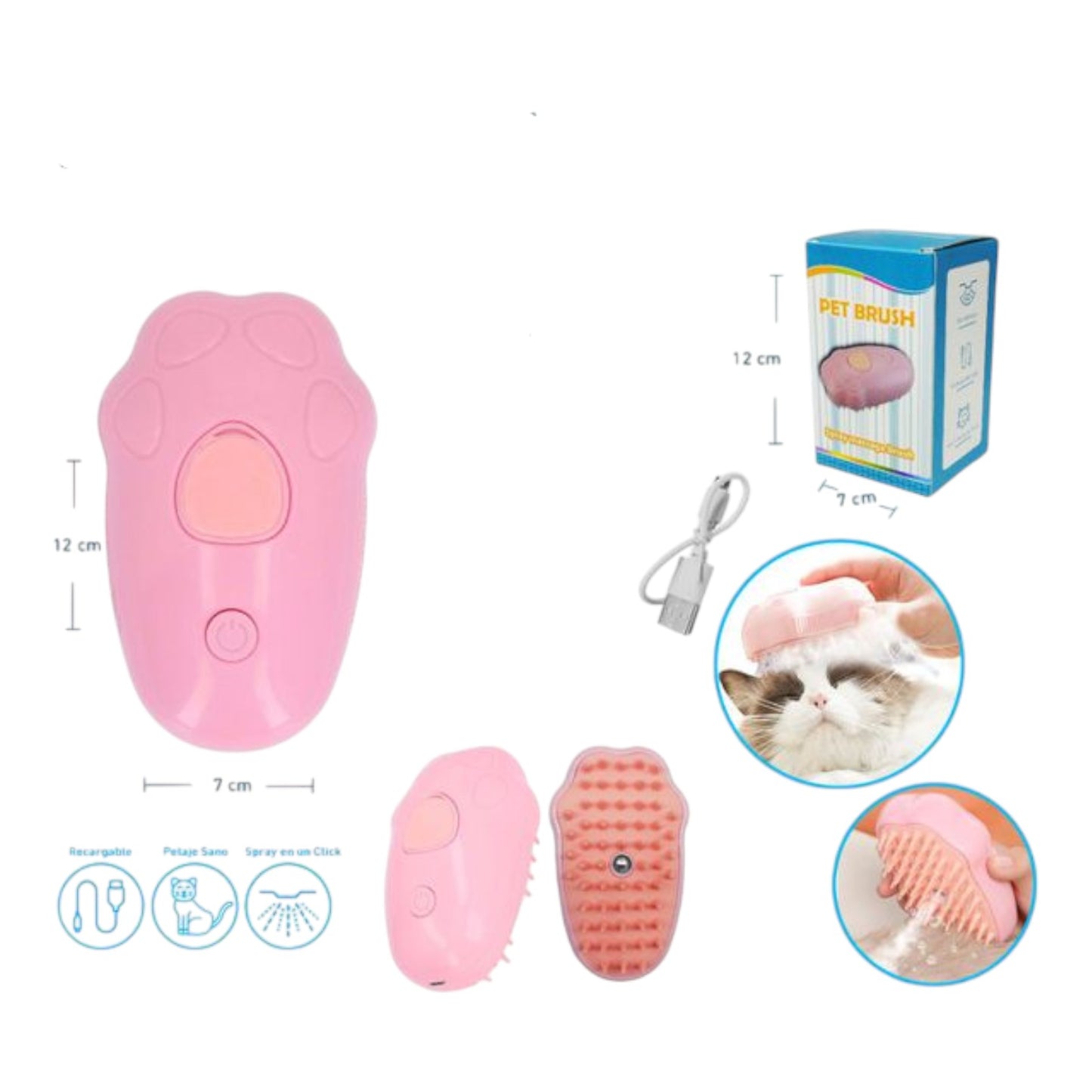 Cepillo Vaporizador Mascotas