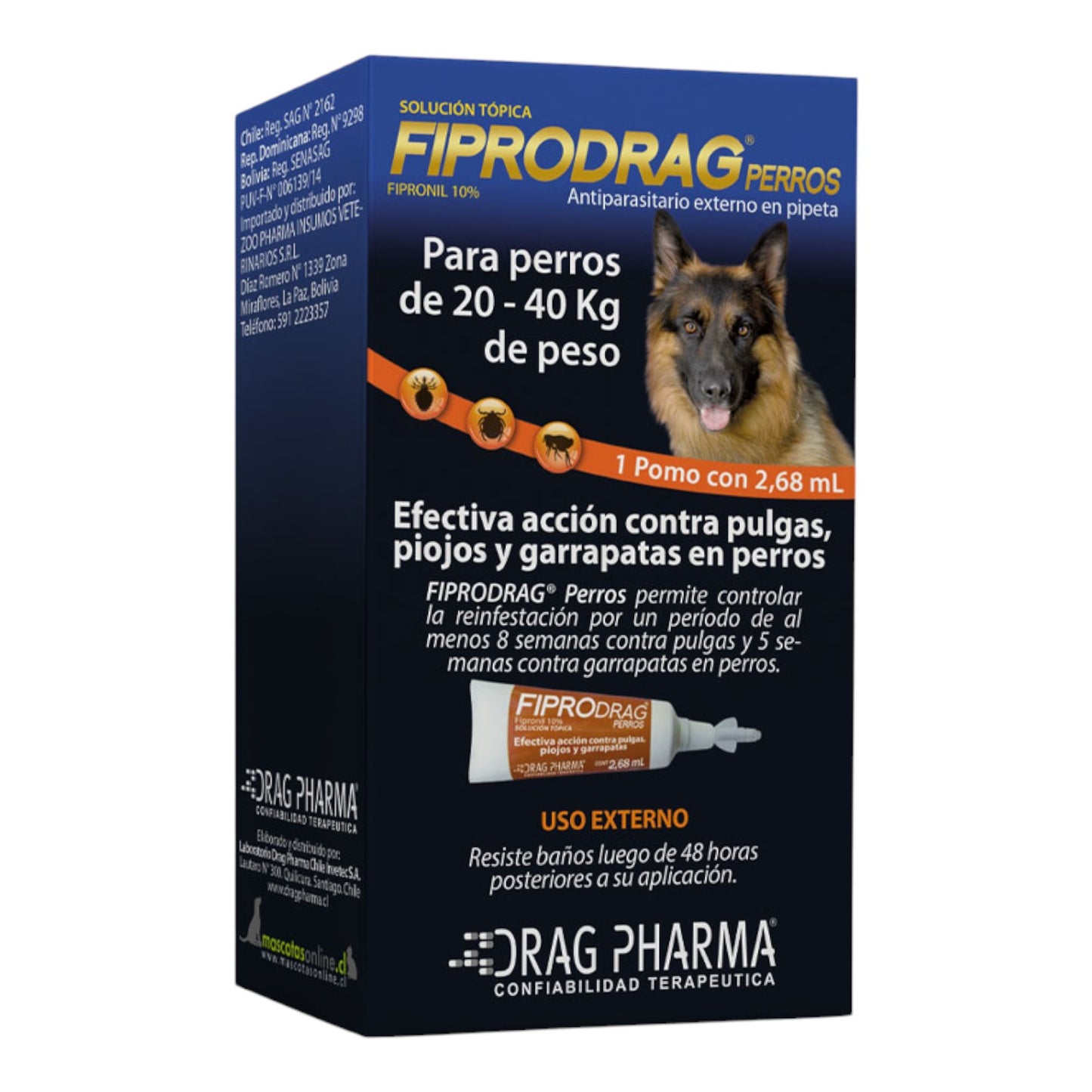 Pipeta Piprodrag Perro 20 a 40 kg