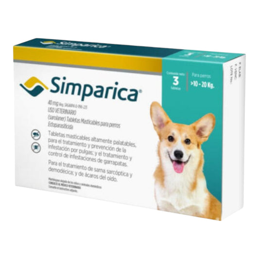 Simparica 3 Comprimido 10 a 20 kg