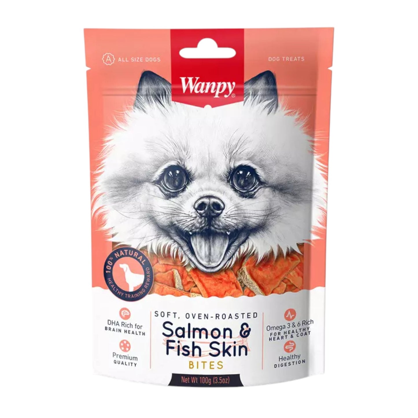 Snack Wanpy Perro Salmon & Fish Skin 100gr